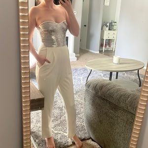 Sequin cream Jumpsuit